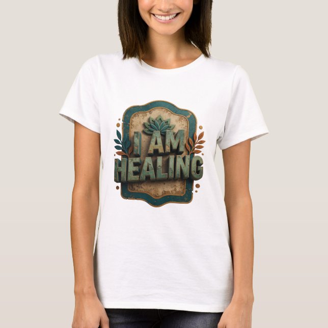 Snappy Teal I AM HEALING Custom Tee (Front)