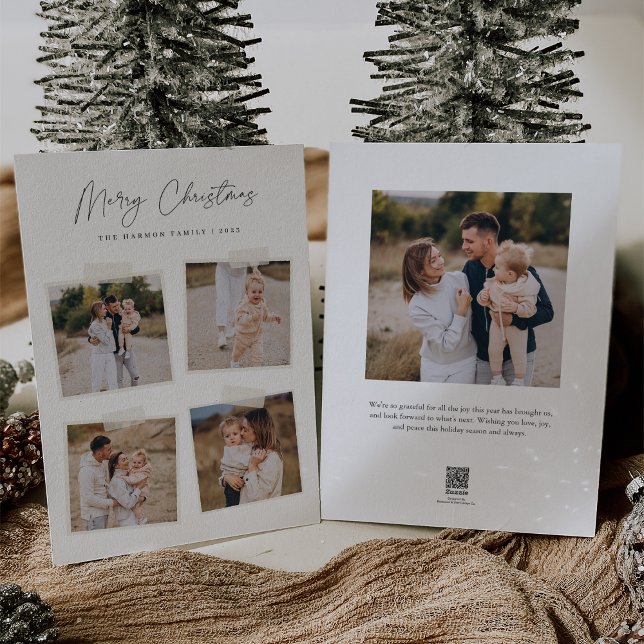 Snapshot | Merry Christmas 5 Photo Holiday Card (Creator Uploaded)