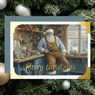 Snapshot of Santa Working at Bench