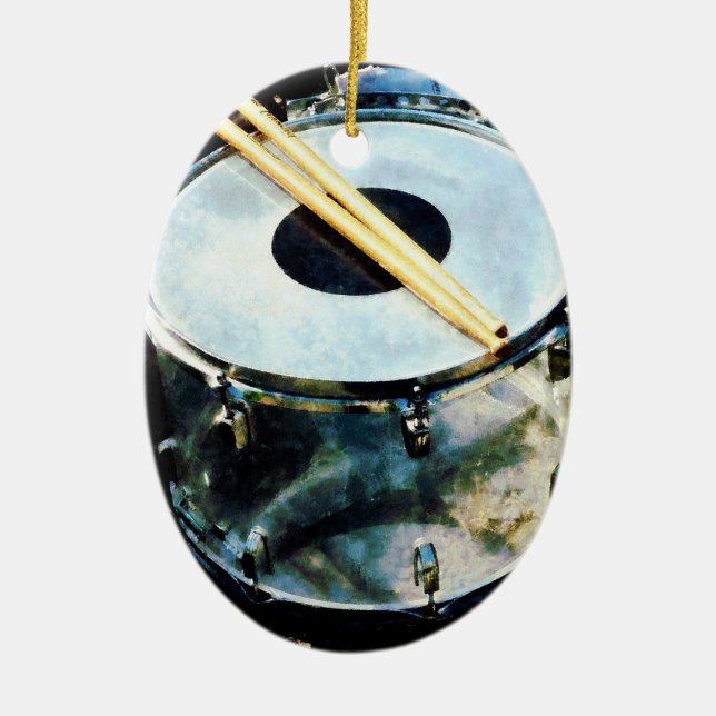 Snare Drum Ceramic Tree Decoration (Front)