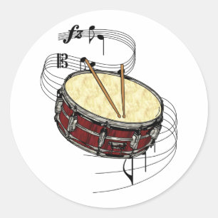 Snare Drum Classic Round Sticker