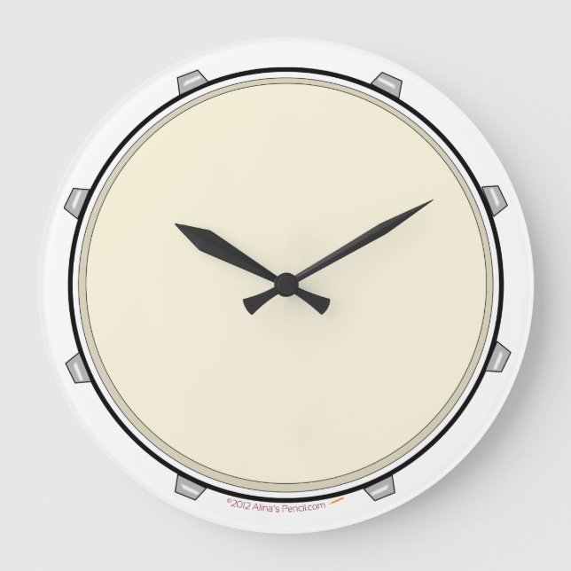 Snare Drum Clock for Drummers and Percussionists (Front)