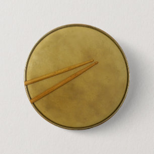 Snare Drum with Sticks 6 Cm Round Badge