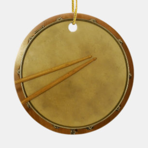 Snare Drum with Sticks Ceramic Tree Decoration