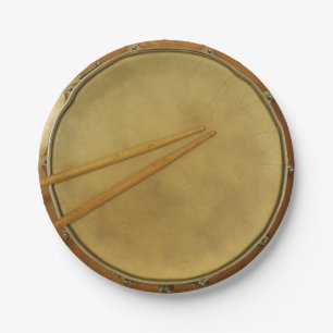 Snare Drum with Sticks Paper Plate