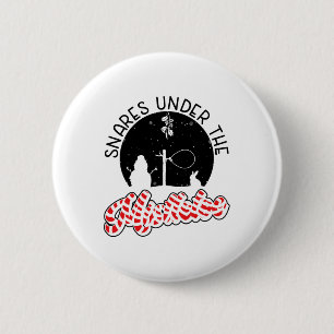 Snares Under The Mistletoe - Wire Snare Christmas  6 Cm Round Badge