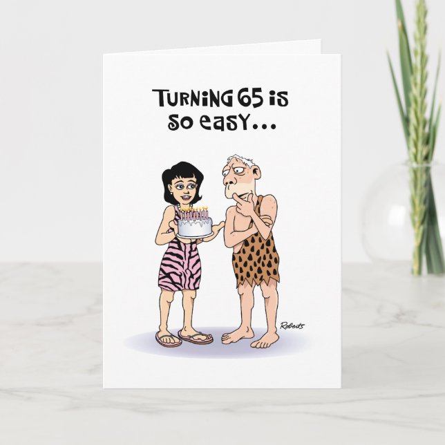 Snarky 65th Birthday Card humour (Front)