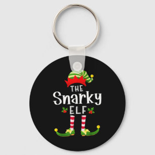 Snarky Christmas Elf Matching Pajama X-mas Party  Key Ring