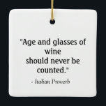 Snarky Deer & Goose Wine Ornament<br><div class="desc">A delightful wine ornament featuring an Italian proverb on the back. The deer and goose are magical too! This is a great hostess gift, stocking stuffer or a wonderful piece to put around the neck of a bottle you are gifting. The message can be changed to whatever you like and...</div>