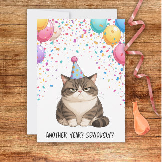 Snarky Fat Cat Birthday Card