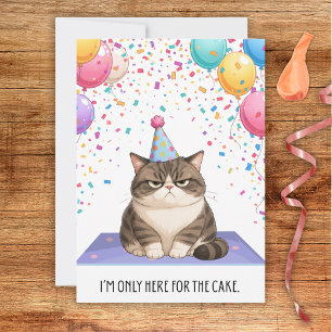 Snarky Fat Cat Birthday Card
