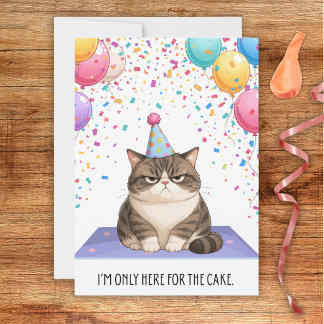 Snarky Fat Cat Birthday Card