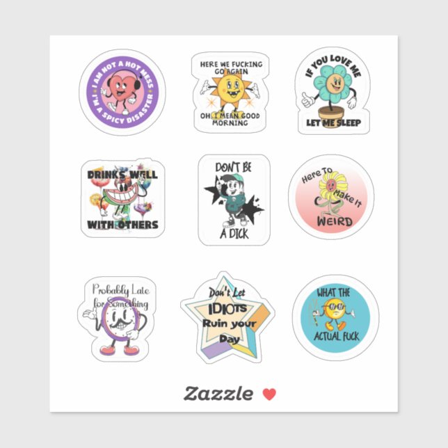 Snarky Funny Vinyl Stickers (Sheet)