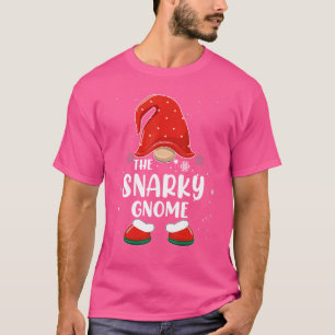 Snarky Gnome Buffalo Plaid Matching Family Christm T-Shirt