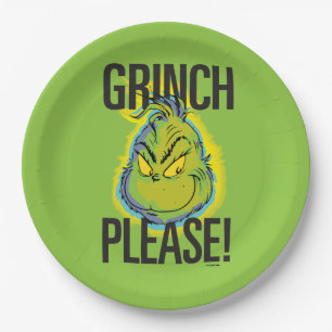 Snarky Grinch   Funny Grinch Please Paper Plate