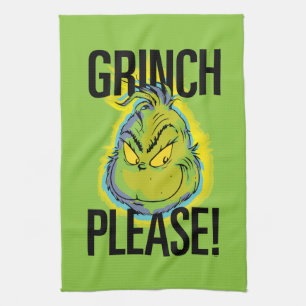 Snarky Grinch   Funny Grinch Please Tea Towel