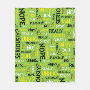 Snarky Grinch   Grinch Snarky Phrase Pattern Fleece Blanket