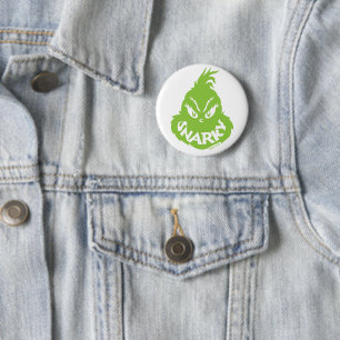 Snarky Grinch   Snarky Grinch Face 6 Cm Round Badge