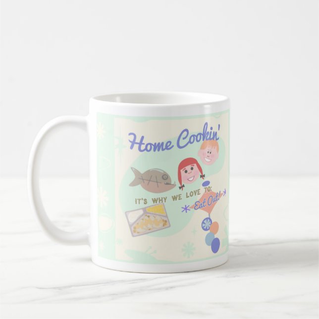 Snarky Home Cooking Saying Retro Kids Coffee Mug (Left)