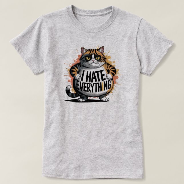 Snarky Humour Unisex T-Shirt "I HATE EVERYTHING" (Design Front)
