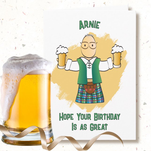 Snarky Male Cartoon Kilt Funny Saying Birthday Card (Creator Uploaded)