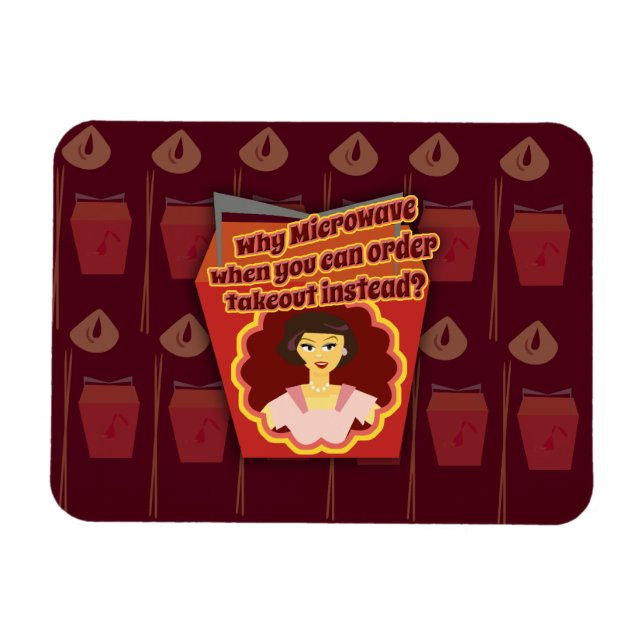 Snarky Microwave Retro Housewife Magnet (Horizontal)
