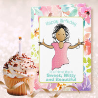Snarky Sassy Funny Saying Woman Cartoon Birthday