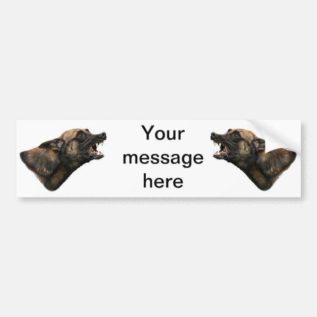 Snarling Belgian Malinois bumpersticker Bumper Sticker (Front)