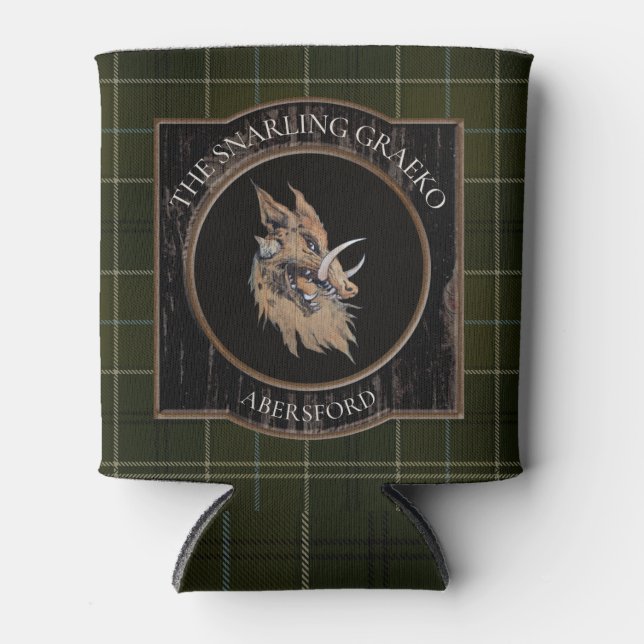 Snarling Graeko Beer Can Cooler (Front)