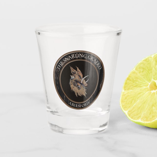 Snarling Graeko Shot Glass (Front)
