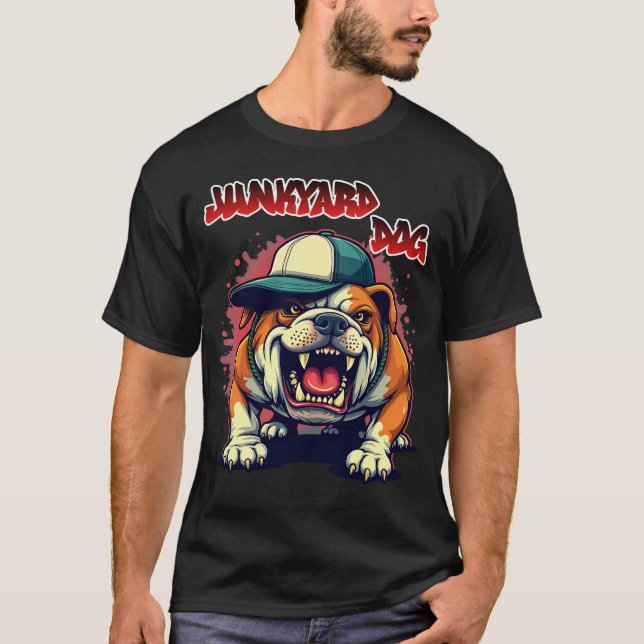 Snarling Junkyard Bulldog Urban Streetwear Tee (Front)