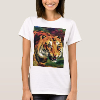 Snarling Tiger Artistic Portrait T-Shirt