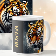 Snarling Tiger Personalise Name Gift Coffee