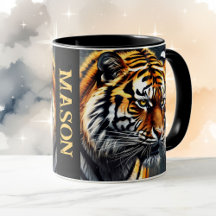 Snarling Tiger Personalise Name Gift Coffee