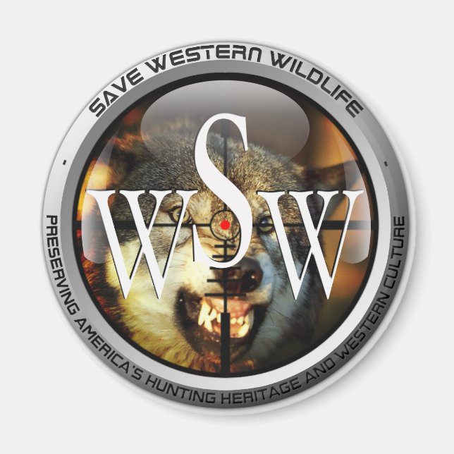 Snarling wolf magnet (Front)