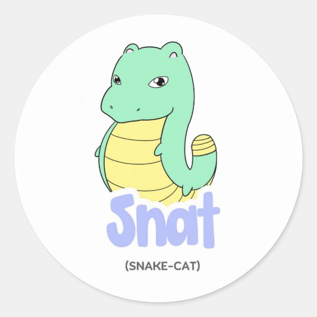 Snat (Snake + Cat) Cute Sticker (Front)