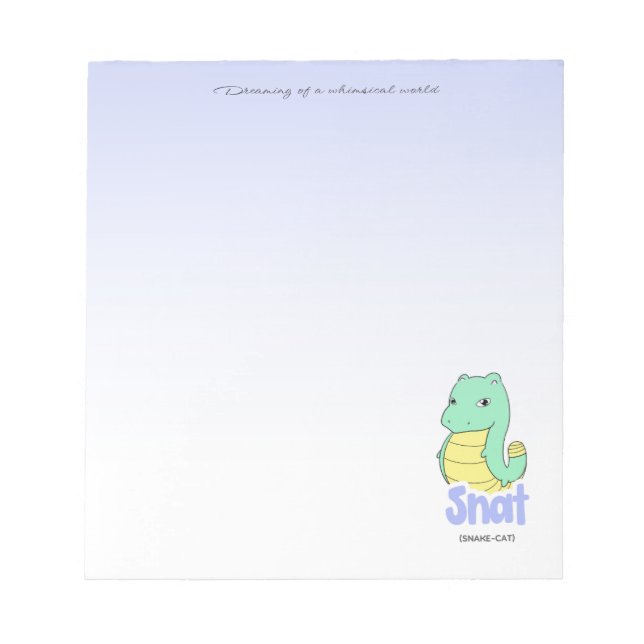 Snat (Snake + Cat) Purple Notepad (Front)