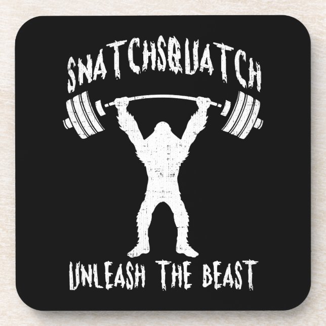 Snatchsquatch, Cartoon Big Foot, Beast, Funny Gym Coaster (Front)