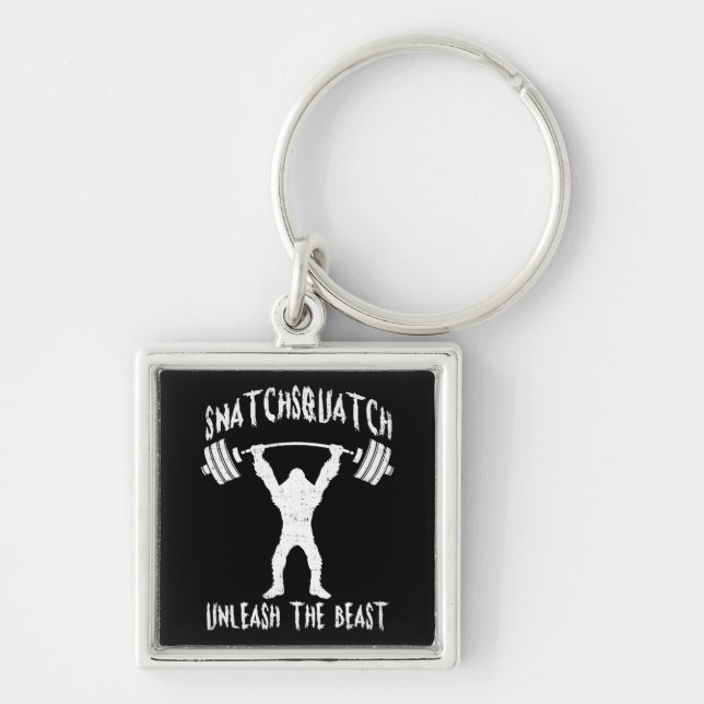 Snatchsquatch, Cartoon Big Foot, Beast, Funny Gym Key Ring (Front)