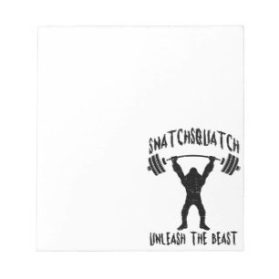 Snatchsquatch, Cartoon Big Foot, Beast, Funny Gym Notepad