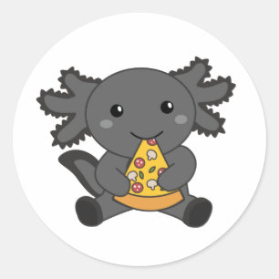 Snaxolotl Axolotl Lover Cute Animals Pizza Classic Classic Round Sticker