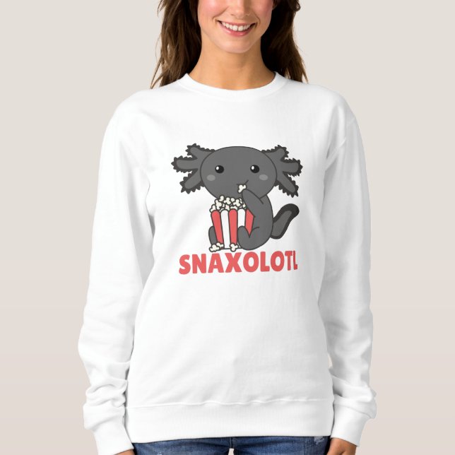 Snaxolotl Axolotl Lovers Sweet Animals Popcorn Sweatshirt (Front)