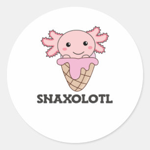 Snaxolotl Axolotl Strawberry Ice Lovers Sweet Classic Round Sticker