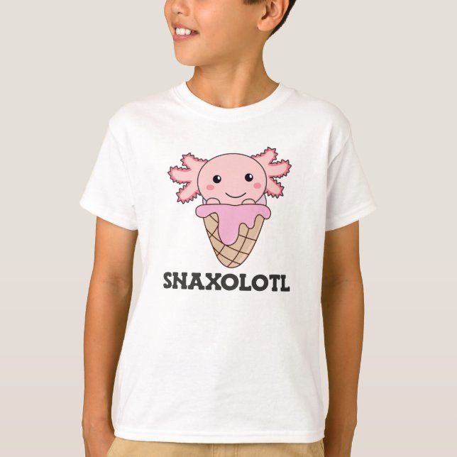 Snaxolotl Axolotl Strawberry Ice Lovers Sweet T-Shirt (Front)