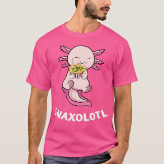 Snaxolotl Snack Nacho Cute Pink Axolotl Salamander T-Shirt