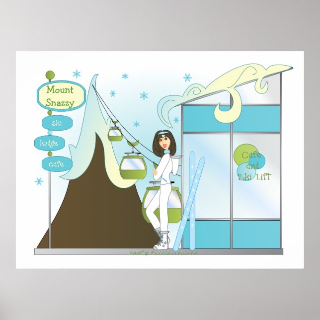 Snazzy Ski Lodge Poster (Front)