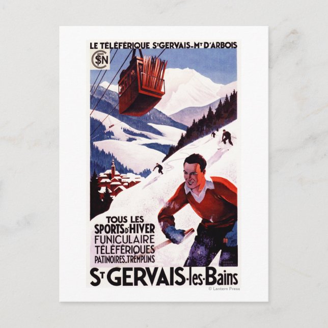 SNCF Railway Cable Car Promo Poster Postcard (Front)
