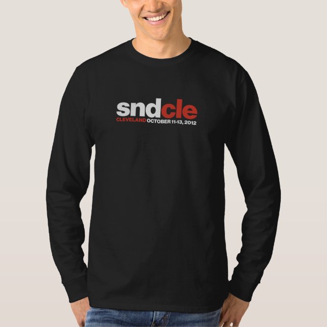 SNDCle long-sleeve, designer black T-Shirt (Front)