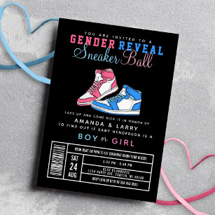 Sneaker Ball Gender Reveal Blue or Pink Sneaker Invitation