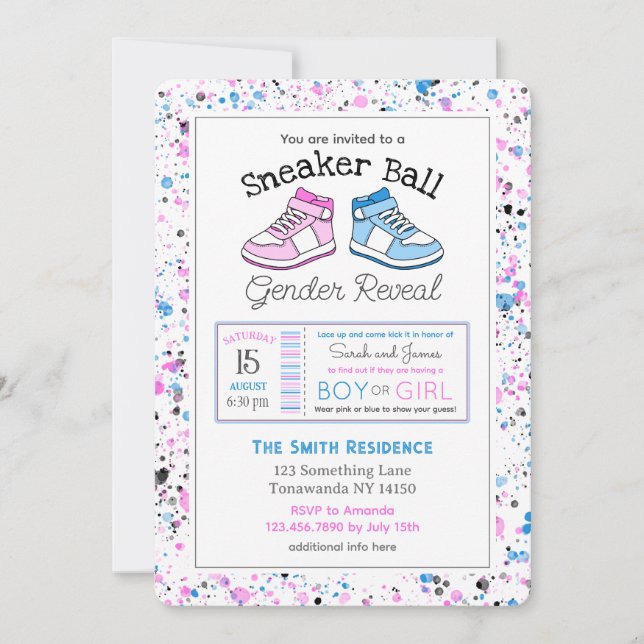 Sneaker Ball Gender Reveal Invitation (Front)